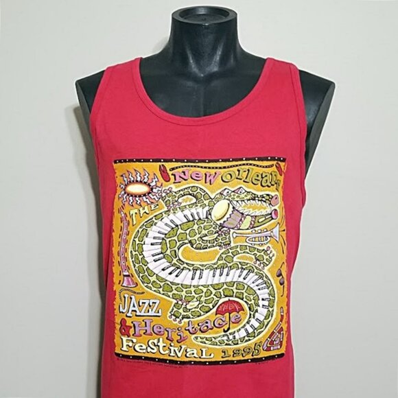 Vintage Other - 1995 New Orleans Jazz Fest Tank Top XL Tee Vintage 90s Music Festival T Shirt